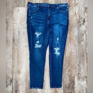 American Eagle Super High Rise Distressed Skinny Jeans Size 22